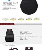 Mochila negra de viaje para hombre, equipo turístico de 15,6 pulgadas, para ordenador portátil de negocios - details 4