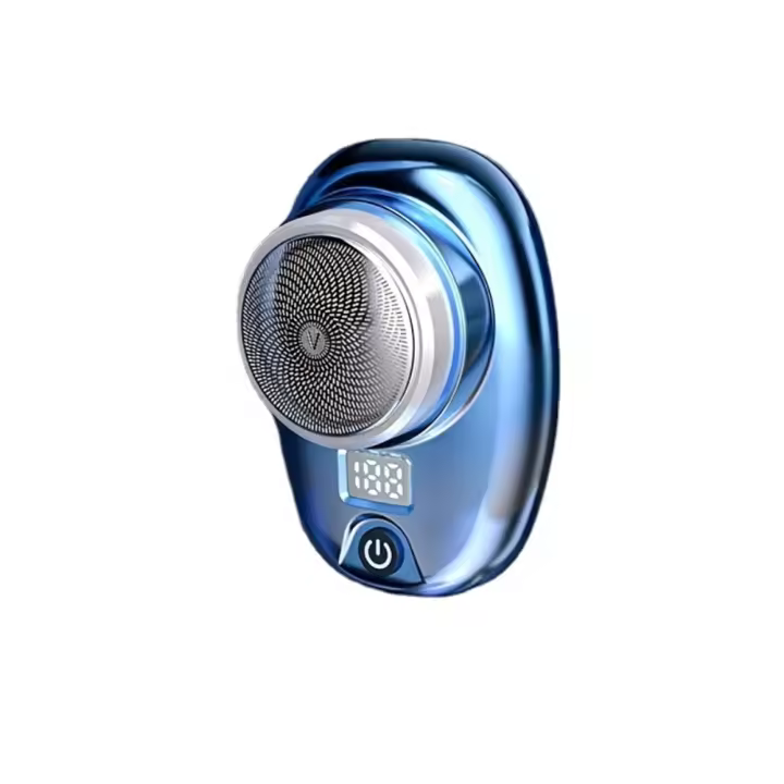 Mini Afeitadora eléctrica portátil de viaje, afeitadora de acero inoxidable con borde giratorio, recargable - 1