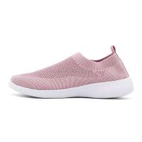 Nuevo estilo 2025, proveedores de zapatos para caminar baratos para mujer, peso ligero, tejido sin cordones, talla grande 43, zapatillas cómodas para mujer, blanco puro - details 0