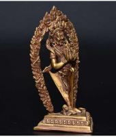Bhumibol Adulyadej estatua de Buda de adoración en el hogar dorada de cobre puro tántrico tibetano hecho a mano, adorno de práctica de Nepal - details 7