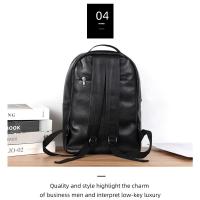 Mochila De piel auténtica 100% para hombre, morral para ordenador portátil de 14 pulgadas, de viaje, a la moda - details 7