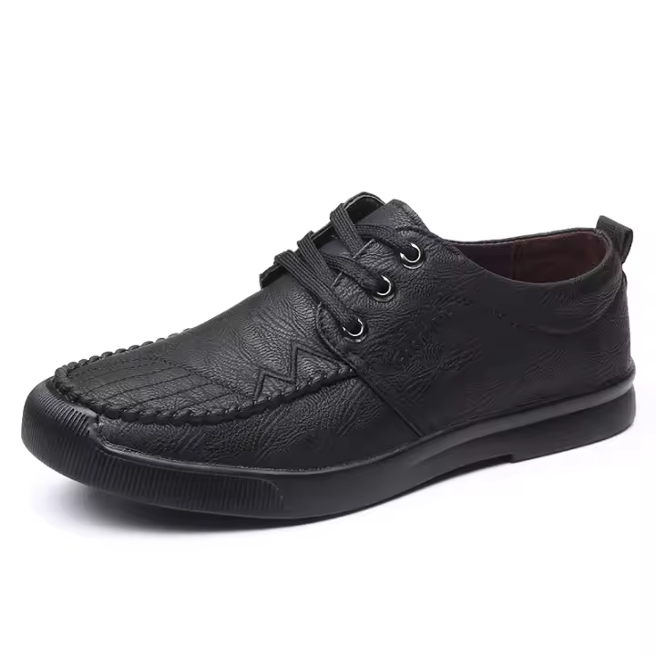 Los mocasines de cuero de vaca con cordones informales de negocios para hombre son cómodos y livianos - 1