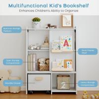 Estantería Infantil con Organizador de Juguetes Móvil y Amplio Almacenamiento para Juguetes - Librería Multifuncional con Repisa Abierta Grande y Puerta Corredera - details 4