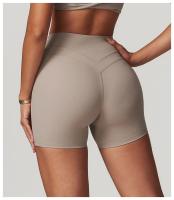Pantalones cortos sólidos para mujer, pantalones cortos de Yoga para correr, Push Up, entrenamiento, gimnasio, pantalones cortos deportivos de cintura alta, mallas cortas, ropa de Yoga - details 2