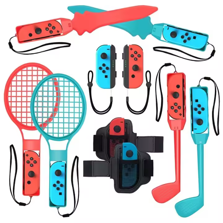 Accesorios de Juegos Deportivos para el Hogar 10 en 1 Switch, Correa de Pierna, Pala de Golf, Espada, Agarre de Bowling, Raqueta de Tenis Accesorios de Electrónica - 1