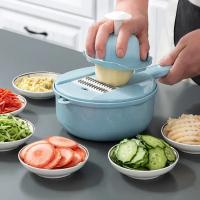 Rebanador de Mandolina Cortador de Frutas y Verduras Picador Rallador Accesorios de Cocina 9pcs - details 1