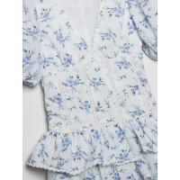Estampado YEYE Floral Short para mujer, minivestido con mangas abullonadas y volantes en capas, nueva llegada de moda para mujer, volantes, - details 5