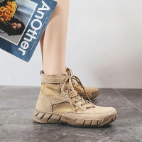 Zapatos de senderismo al aire libre para hombres y mujeres de piel de vaca, zapatos de viaje antideslizantes e impermeables, botas de desierto y zapatos de trabajo - details 10