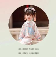 Ropa a cuadros para niños, Hanfu para niñas, traje fino de la dinastía Qing, estilo palaciego de primavera y otoño, chaleco, qipao, antiguo - details 6