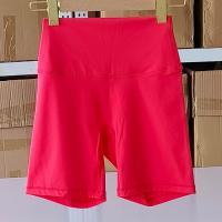 Color sólido mujeres Fitness deportes corto cintura alta Yoga corto ciclismo entrenamiento integral Jog Squat prueba bolsillos internos - details 7