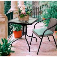 Juego de 4 Sillas de Jardín Asiento de Metal y Polietileno para Exteriores - details 3