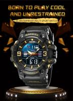 Smael-relojes militares deportivos para hombre, reloj despertador digital de cuarzo, resistente al agua hasta 50M, con pantalla dualtime - details 0