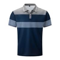 Nueva camisa POLO informal para hombre, botón con cuello en V, camiseta versátil a rayas de negocios, top - details 13