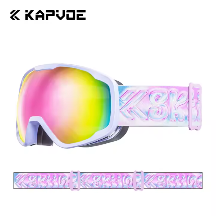 Kapvoe-Gafas de esquí para niños de 4 a 15 años, lentes profesionales antivaho para Snowboard, doble UV400, máscara de esquí, 2024 - 1