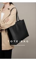 Nueva Bolsa Tote de Nicho para Mujeres de Cuero Genuino de Gran Capacidad, Maletín para Laptop, Bolsa de Viaje de Cuero de Vaca Negro - details 0