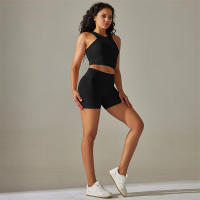 Camiseta Deportiva sin Costuras Conjunto de Gimnasio para Mujer Leggings de Yoga de Cintura Alta Traje de Fitness Type de Patrón Sólido Material Exterior y Lining de Poliéster Temporada Primavera/Verano - details 2