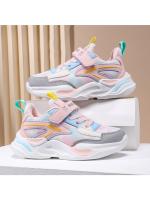 Compañero de clase niñas zapatos deportivos 2025 nueva primavera y otoño doble malla transpirable luz correr cuero superficie impermeable - details 2