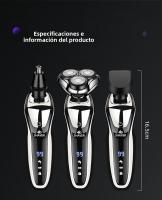 Afeitado eléctrico 4D para hombres, pantalla digital USB, cuchillo de barba para lavar, juego de maquinillas de afeitar 3 en 1 - details 0