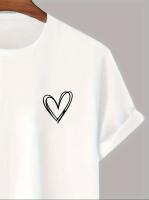 Camiseta de algodón con estampado en forma de corazón para hombre, camiseta informal, ligeramente elástica y transpirable, adecuada para verano al aire libre - details 3