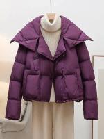 Abrigo de plumón de pato blanco para mujer, chaqueta acolchada de plumón con doble botonadura, informal, a la moda, para invierno, 2024 - details 5