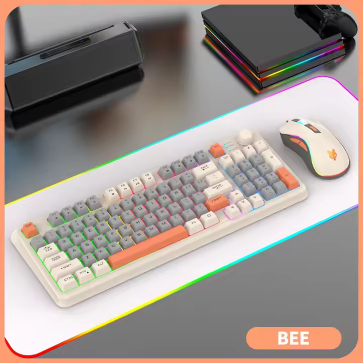 K820 USB juego con cable teclado ratón conjunto iluminado escritorio/portátil hogar Oficina teclado masculino femenino - 1