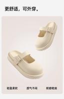 Sala de operaciones antideslizante zapatos con agujeros para mujer, nuevos zapatos Mary Jane de verano, playa, oficina, dos bolsas de desgaste, zapatillas de media cabeza - details 3