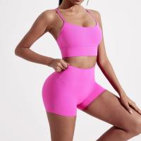 Ropa interior de yoga y gimnasio de color sólido para mujer, sujetador deportivo para fitness en forma de Y, top ajustado de alta resistencia, entrenamiento integral con almohadilla para el pecho - details 6