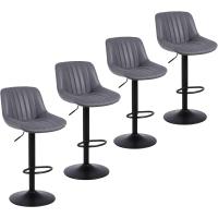 Taburetes de Cocina Altos Juego de 2, Taburete Giratorio de Altura con Resaldo, Taburete Alto Ajustable de Cuero PU, Taburete Moderno para Cocina Marrón - details 28