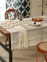 Decoración rural retro de lino rectangular, mantel transparente ENCE, se puede utilizar como decoración para bodas, picnics y - details 2
