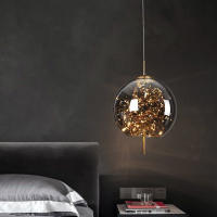 Luz Colgante de Vidrio Ámbar con Reflector de Cielo Estrellado, Ideal para Comedor/Café - details 2