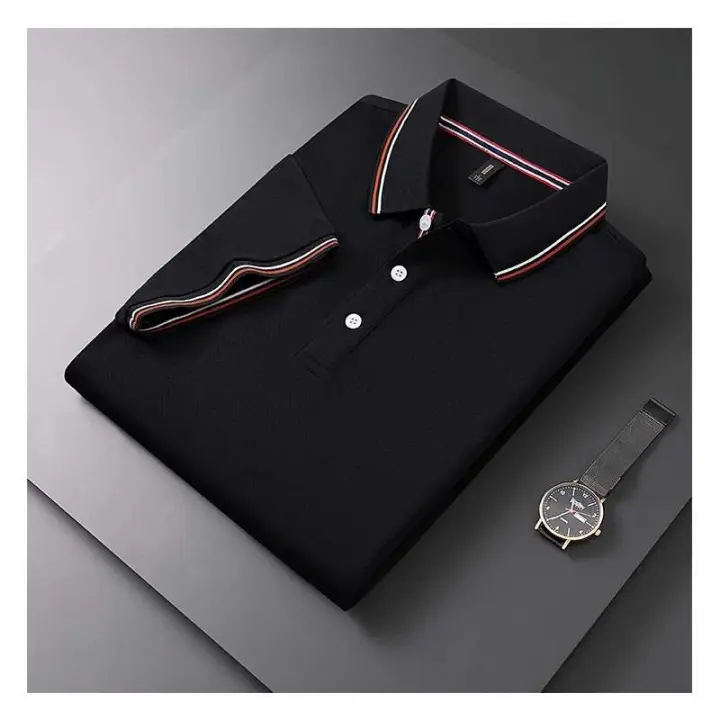 Polo clásico de verano para hombre, camiseta de manga corta de color sólido, polo social de negocios informal de alta calidad - 1