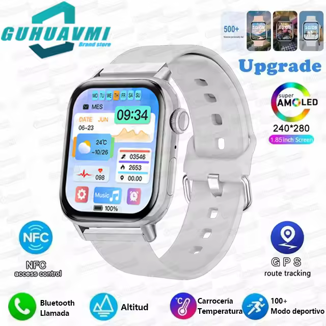 Reloj inteligente Series 10 para  iOS Watch 10 GPS relojes inteligentes masculinos 100 + modo deportivo, nfc, llamadas bluetooth, relojes inteligentes femeninos impermeables, 500 + fondos de pantalla personalizados, regalos de moda, para Android IOS,2024 - 1
