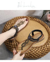 Sandalias de nuevo estilo con diamantes de imitación, cómodas, de punta redonda, para vacaciones en la playa, zapatos planos de talla grande - details 40