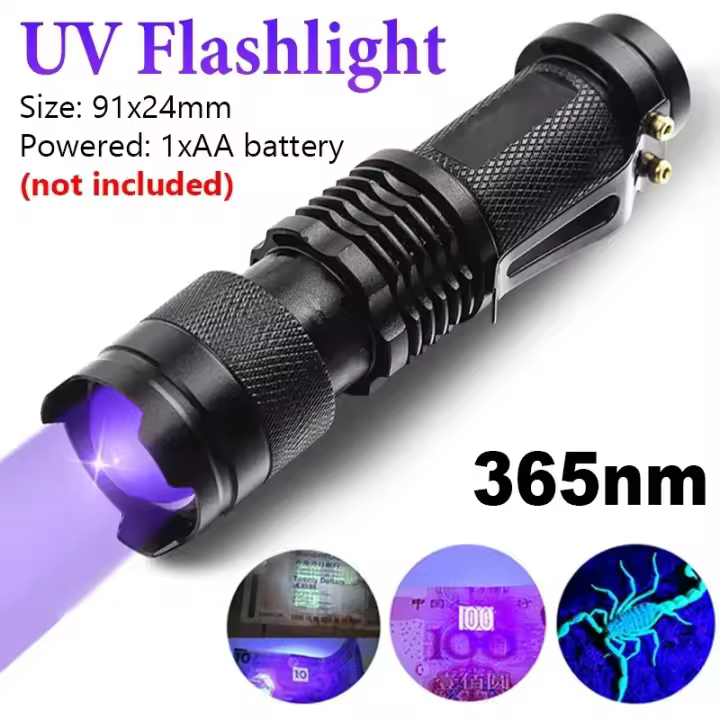 Linterna UV LED Mini Luz de Inspección Ultravioleta 365nm para Detectar Manchas de Orura de Mascotas - 1