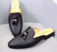 Sandalias puntiagudas de verano en relieve tejidas de cuero - details 13
