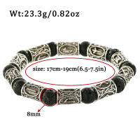 Pulsera de cuentas de runas vikingas para hombre, brazaletes étnicos con símbolo de Odín, joyería de Metal, pulseras con dijes de piedra Natural - details 7