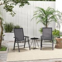 2 Sillas Camping Plegables Sillas Plegables Jardín Exterior Acolchadas en Malla con Marco Acero y Reposabrazos Carga 110 kg para Terraza Playa 58x64x94 cm Gris Oscuro - details 6
