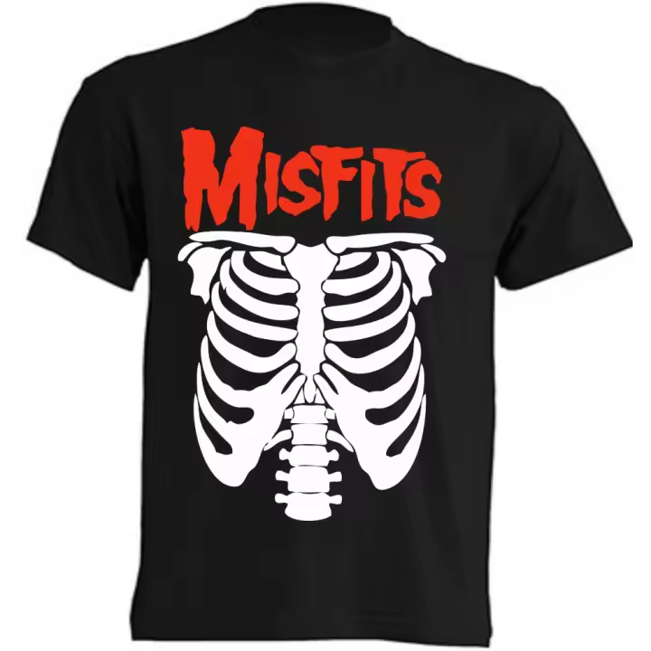 Camiseta Misfits |   Algodón |   Manga Corta - Tejido tubular, sin costuras laterales. - Punto liso - 1