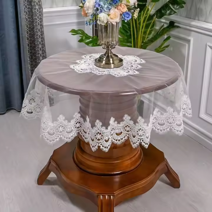 Arte redondo de Zhu Pei, cubierta de mesa de comedor para el hogar, mantel bordado europeo, juego Antip - 1