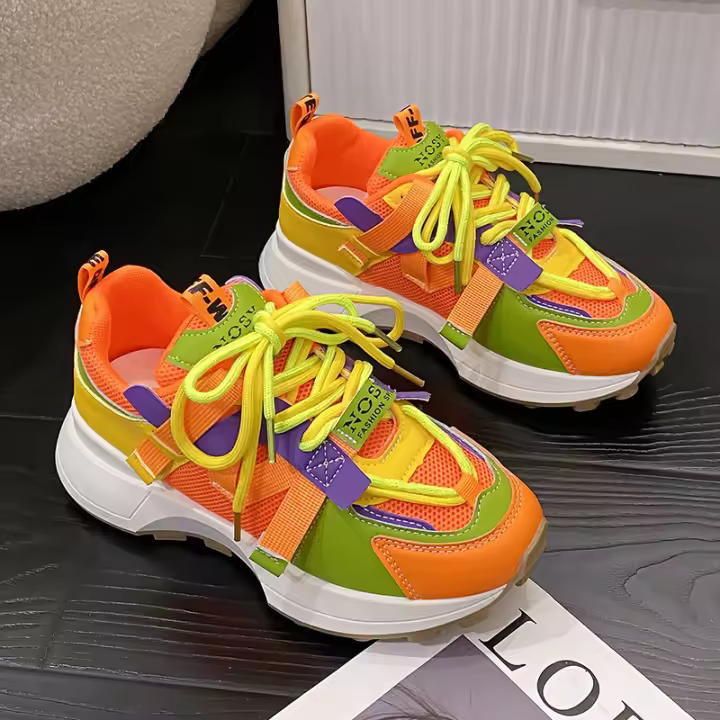 Papá zapatos estudiante zapatillas de deporte nuevos zapatos de malla transpirable zapatos de suela blanda de moda versátil zapatos de mujer - 1