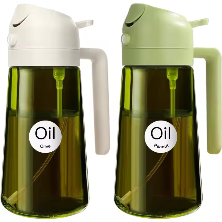 Dispensador de Aceite de Oliva de Alta Calidad 470ml, Dos en Uno, Aceite de Cocina con Protección de Luz Fosca - 1