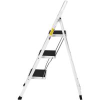 Escalera Plegable de 3 Pasos con Estructura de Acero Taburete Multifuncional con Superficie Antideslizante y Base Estable Ligera, Portátil y Segura para Hogar, Oficina y Tareas Domésticas - details 6