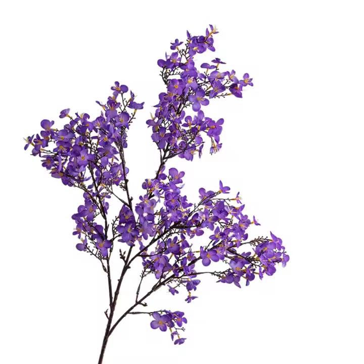 Rama de flor de melocotón Artificial de 97cm, tacto Real, elegante flor de melocotón de seda, decoración de boda de flores falsas hechas a mano de plástico - 1