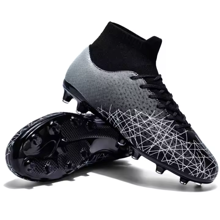 Zapatos de fútbol transpirables de caña alta con interior y exterior de suelo plano antideslizante - 1