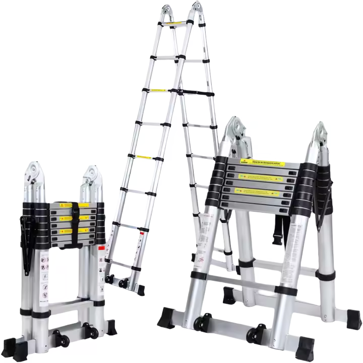 Escalera Telescópica de Aluminio de 5m Portátil, Desmontable, Antideslizante, Extensible, Multiusos, Carga de 150kg Mejoras del Hogar y Herramientas - 1