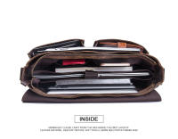 Bolso de Hombre CONTACT'S de Cuero de Verduras para Abogados Bolsa de Negocios Vintage Grande para Portátil y iPad Material de Revestimiento Poliéster Tamaño 13inch Negro - details 21