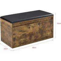 Banco Zapatero con Cajón Mueble Zapatero para 3 Pares de Calzado con Asiento Tapizado para Entrada Vestíbulo Dormitorio Aglomerado Polipiel 80 x 39 x 45 cm - details 16