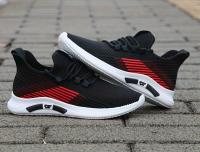 Zapatillas de deporte de malla transpirable para hombre - Suela de goma antideslizante ligera, comodidad para todas las estaciones para gimnasio, correr y uso casual - Accents blancos y negros, zapatos de gimnasio, diseño deportivo elegante, plantilla de - details 6