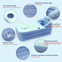 Bañera plegable azul para adultos, 160x84x64 cm, Bañera inflable para baño caliente de hie - details 0