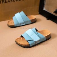 Nueva llegada, sandalias de corcho de Color a la moda para niños 28-35, precio bajo, zapatillas deslizantes de diseño de cuero para niñas de alta calidad - details 4